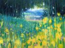 The Field Beyond | Oil And Acrylic Painting in Paintings by Gill Bustamante. Item composed of wood and canvas in contemporary or country & farmhouse style