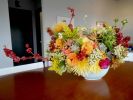 Large Arrangement in Robin's Egg Blue Ceramic Bowl | Floral Arrangements by Nora Petersen Studio