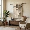 Boho woven wall hanging large wall weaving tapestry | Wall Hangings by Sarmal Design. Item composed of wool and leather in art deco style