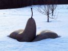 Pear Seats | Public Sculptures by Jim Sardonis. Item composed of bronze and granite