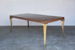 Cast Bronze and Wood Dining Table from Costantini, Enzio | Tables by Costantini Design. Item made of walnut with bronze