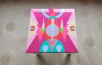 Pink Colorful Abstract Side Resin Coffee Table | Tables by Epoxy Coffee Table Shop. Item made of wood works with boho & mid century modern style