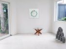 Mocap "white/green" Illusionistic Wall Clock | Decorative Objects by JAN PAUL. Item composed of wood and metal in mid century modern or contemporary style