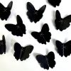 Large black ceramic butterfly wall sculpture artwork | Sculptures by Elizabeth Prince Ceramics. Item composed of metal and ceramic in minimalism or mid century modern style