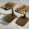 Custom Side Table - Epoxy Coffee Table - Resin End Table | Tables by Tinella Collection. Item composed of wood & synthetic compatible with contemporary and mediterranean style