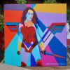 Wonder Woman Mural | Street Murals by C. FInley | Güero's Taco Bar in Austin. Item made of synthetic