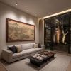 Song Style Willow Bank & Waning Moon Hand-Painted Silk Art | Oil And Acrylic Painting in Paintings by Dynasty Artisan. Item made of wood with fabric works with contemporary & eclectic & maximalism style
