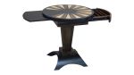 Round Backgammon Cocktail Table in Ebony and Bird’s-Eye Mapl | Tables by Costantini Designñ. Item made of oak wood