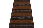 Vintage Afghan Tribal Kilim in Brown with Geometric Patterns | Area Rug in Rugs by Rug and Kilim
