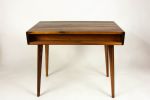 Black Walnut Mid Century Modern Office Desk with Two Light | Tables by Curly Woods. Item made of oak wood with concrete works with mid century modern style