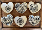 Handmade Heart-Shaped Floral Ceramic Jewelry Dish with 22K | Decorative Plate in Decorative Objects by Hsieh Clay SF. Item made of ceramic