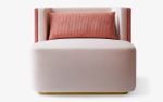 Papillonne Pink Armchair | Couch in Couches & Sofas by LAGU. Item made of brass compatible with modern style