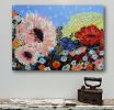 FLORAL EXPLOSION - large floral painting | Oil And Acrylic Painting in Paintings by Marinela Puscasu. Item composed of canvas in contemporary or country & farmhouse style