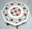 white marble table, coffee table, end table, tabletop | Tables by Innovative Home Decors. Item composed of marble in country & farmhouse or art deco style
