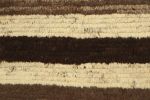 Vintage Gabbeh Tribal Rug in Beige and Brown Stripes | Area Rug in Rugs by Rug and Kilim