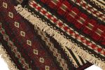 Vintage Afghan Kilim in Beige, with Geometric Pattern | Area Rug in Rugs by Rug and Kilim. Item composed of wool
