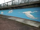 Herons Head to the Harbour | Murals by Amy Hutchings | Cumberland Basin in Bristol. Item composed of synthetic