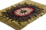 Vintage Swedish Rug In Green and Black with Medallion | Rug | Area Rug in Rugs by Rug and Kilim