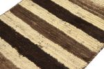 Vintage Gabbeh Tribal Rug in Beige and Brown Stripes | Area Rug in Rugs by Rug and Kilim