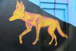 'Coyote Fever' | Street Murals by Cecilia Paints | Little Joy Cocktails in Los Angeles. Item made of synthetic