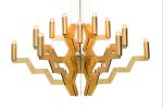 Arm 18 Chandelier Gold 75 | Chandeliers by ADAMLAMP. Item made of steel works with minimalism & mid century modern style