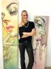 Pop art nouveau paintings "Intuition Knows" (Sold) | Oil And Acrylic Painting in Paintings by Monique van Steen. Item made of canvas