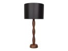 Hand Turned Walnut Table Lamp | Lamps by ColombeFurniture | Lwowska Studios in Warszawa. Item composed of walnut and linen