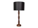 Hand Turned Walnut Table Lamp | Lamps by ColombeFurniture | Lwowska Studios in Warszawa. Item composed of walnut and linen