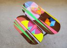 Colorful Pop Art Resin Side Coffee Tables | Side Table in Tables by Epoxy Coffee Table Shop. Item made of wood works with boho & mid century modern style