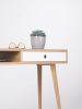 Small console table, entryway table with white drawer | Tables by Mo Woodwork. Item made of oak wood works with minimalism & mid century modern style