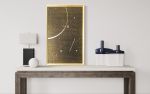 Gold Framed Burnt Orange Chalk Board Wall Art | Oil And Acrylic Painting in Paintings by NAMYOONSOOART. Item composed of wood & synthetic compatible with minimalism style