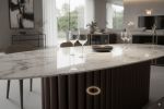 Cantus Sculptural Arabescato Marble Dining Table | Tables by DFdesignLab - Nicola Di Froscia. Item composed of copper and marble in contemporary or art deco style