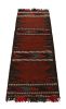 Vintage Afghan Kilim in Rust with Geometric Stripes | Area Rug in Rugs by Rug and Kilim. Item made of wool