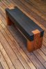 outdoor shou sugi ban bench | Benches & Ottomans by RealSimpleWood LLC. Item composed of wood in minimalism or mid century modern style
