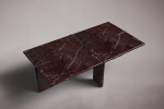 Luna Rectangular Rosso Levanto Marble Coffee Table | Tables by HamamDecor LLC. Item composed of marble in art deco or modern style