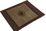 1980s Vintage Sofreh Kilim rug in Beige-Brown, Multi Hued | Area Rug in Rugs by Rug and Kilim