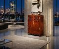 Ming Dynasty Style East Asian Dragon Lattice Wine Cabinet II | Storage by Dynasty Artisan. Item made of wood works with minimalism & contemporary style
