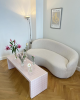 Coffee Table, Matt Light Pink | Tables by IKON KØBENHAVN. Item composed of wood and ceramic in boho or minimalism style