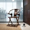 Imperial Ming Dynasty Style Folding Horseshoe Chair II | Folding Chair in Chairs by Dynasty Artisan. Item composed of wood compatible with contemporary and eclectic & maximalism style