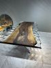 Epoxy Tables - Clear Epoxy Resin Table Top - Live Edge Table | Dining Table in Tables by Tinella Collection. Item made of walnut & metal compatible with minimalism and contemporary style