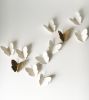 3D Set of 7 porcelain ceramic butterfly sculptures artwork | Sculptures by Elizabeth Prince Ceramics. Item composed of ceramic compatible with minimalism and contemporary style