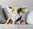 "Songs of Flight" Original Art  Lady B Velvet Pillow | Pillows by Lady Barbara Pinson Artist. Item made of fabric compatible with contemporary and traditional style