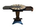 Round Backgammon Cocktail Table in Ebony and Bird’s-Eye Mapl | Tables by Costantini Design. Item made of oak wood