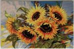 Sunflowers Needlepoint created in EU by Collection D’Art | Tapestry in Wall Hangings by Hiraeth Ceramics. Item composed of cotton in country & farmhouse or modern style