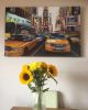 “Big Yellow Taxis New York” Painting | Oil And Acrylic Painting in Paintings by Lesley Anne Derks. Item composed of canvas and synthetic