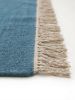 Handwoven Woolen Blue Runner Rug | Rugs by Evergreen Carpets. Item composed of wool compatible with boho and minimalism style