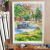 Verdun Neighbourhood Watercolor Painting | Paintings by artKarolina. Item compatible with contemporary style