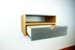 Aby Cloud White Dark Grey | Floating Table in Tables by Curly Woods. Item made of oak wood & concrete compatible with modern style