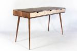 Mid-century Modern Black Walnut Office Desk with Maple Wood | Tables by Curly Woods. Item composed of oak wood and concrete in mid century modern style