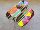 Colorful Pop Art Resin Side Coffee Tables | Side Table in Tables by Epoxy Coffee Table Shop. Item made of wood works with boho & mid century modern style
